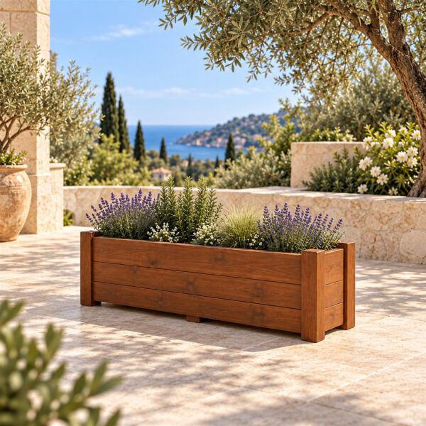 Macetero Florinda Naturia de 70 cm con aromáticas