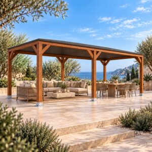 Pérgola madera 5x3 Techada