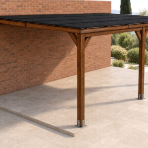 Pérgola madera laminada 6×4 techada anexada