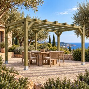 Pérgola de Madera Maciza 5x3