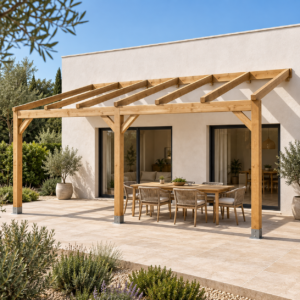 Pérgola madera 6x4 Anexada
